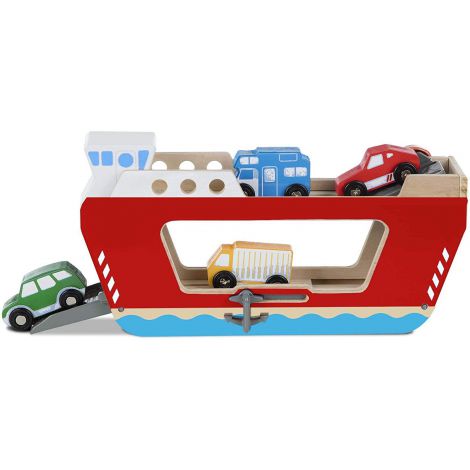 Feribot din lemn Melissa & Doug cu 4 vehicule