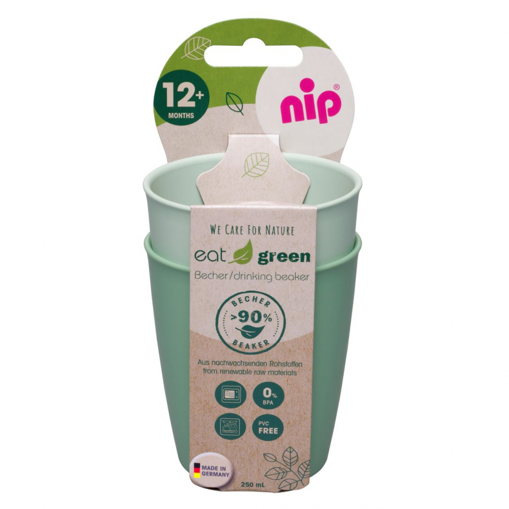 Set 2 pahare Nip Eat Green Bio, Sigure pentru Copii - imagine 6