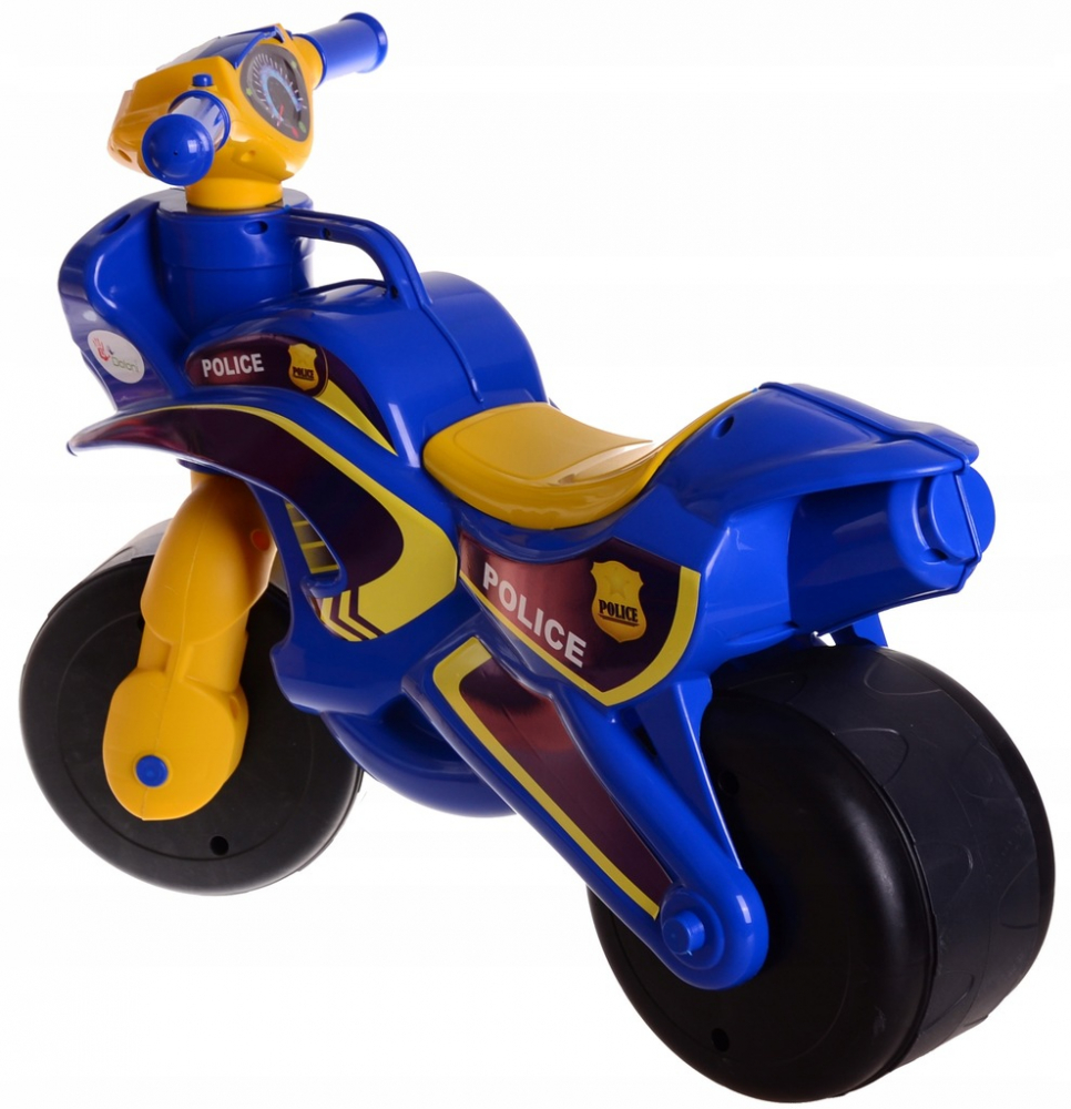 Motocicleta Mykids Police Music, Albastru-Galben - imagine 4