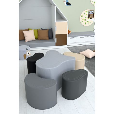 Set Pufuri LO3 Masa+Scaune Gri-Bej Moje Bambino - imagine 9
