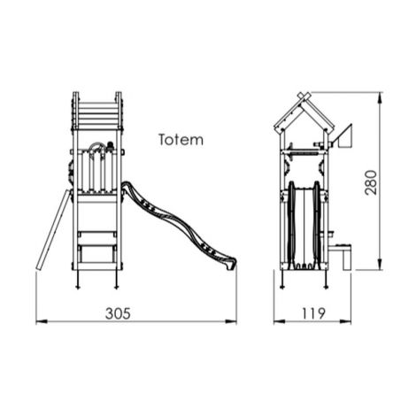 Jungle Gym Totem: Complex Joacă cu Tobogan și Nisipar - imagine 2