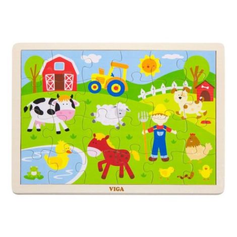 Viga Puzzle Ferma 24buc - Educativ Lemn