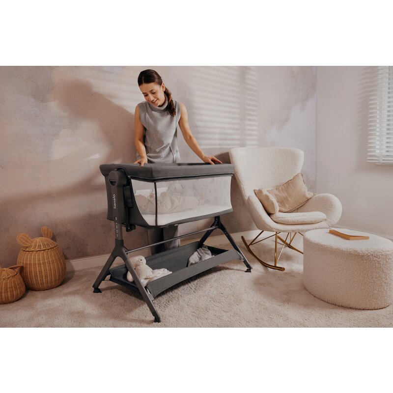 Patut Co-Sleeper Lionelo Leonie Plus Bej cu Leganare - imagine 3