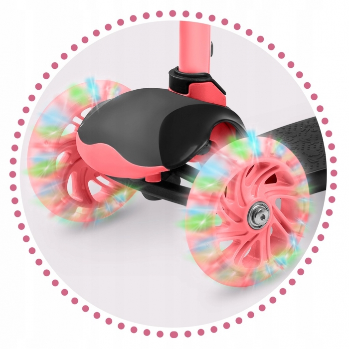 Trotineta Ricokids Loco Pliabila, Roti LED