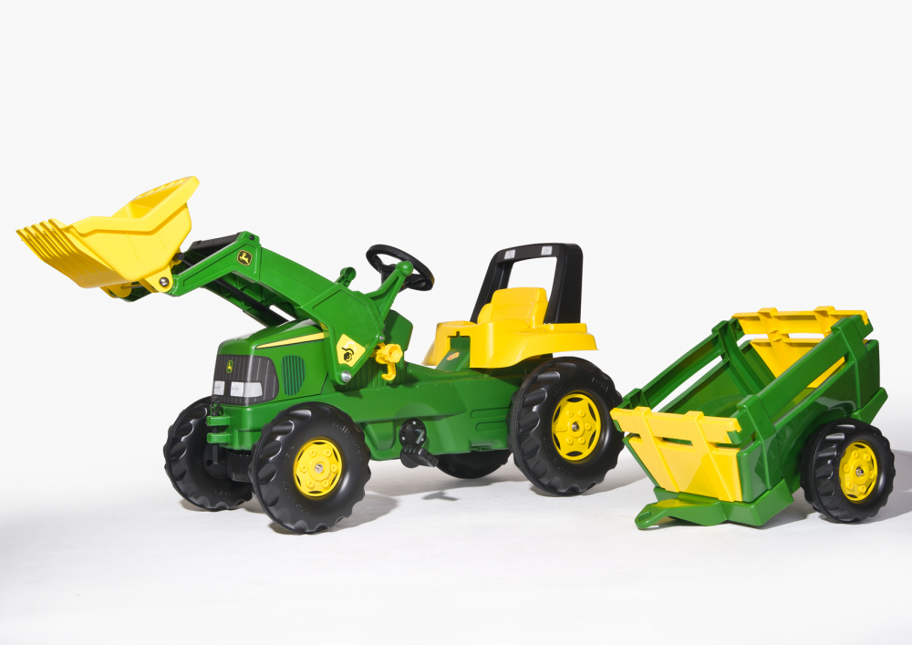 Tractor Rolly Toys John Deere cu cupă și remorcă - imagine 3