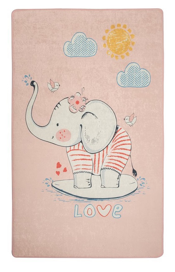 Covor Antiderapant Copii Chilai Lovely Pink 150x200 - imagine 5