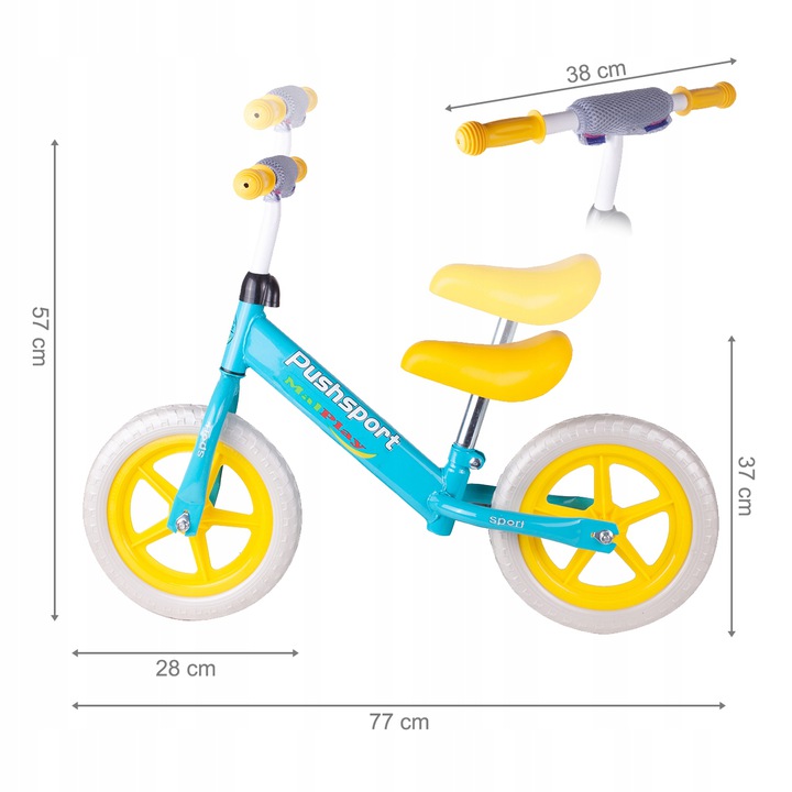 Bicicleta fara pedale Malplay, 12 inch - imagine 6