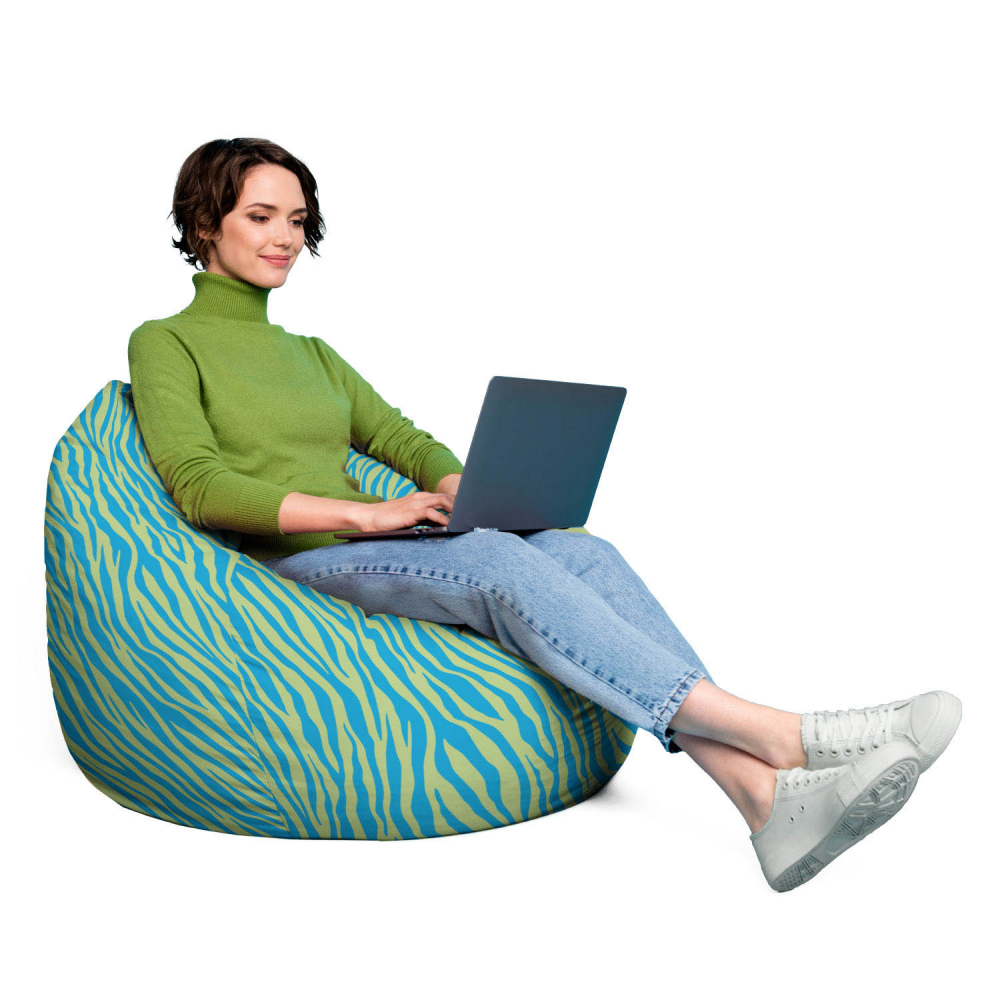 Fotoliu Puf XL Zebra Green | Updeco - imagine 4