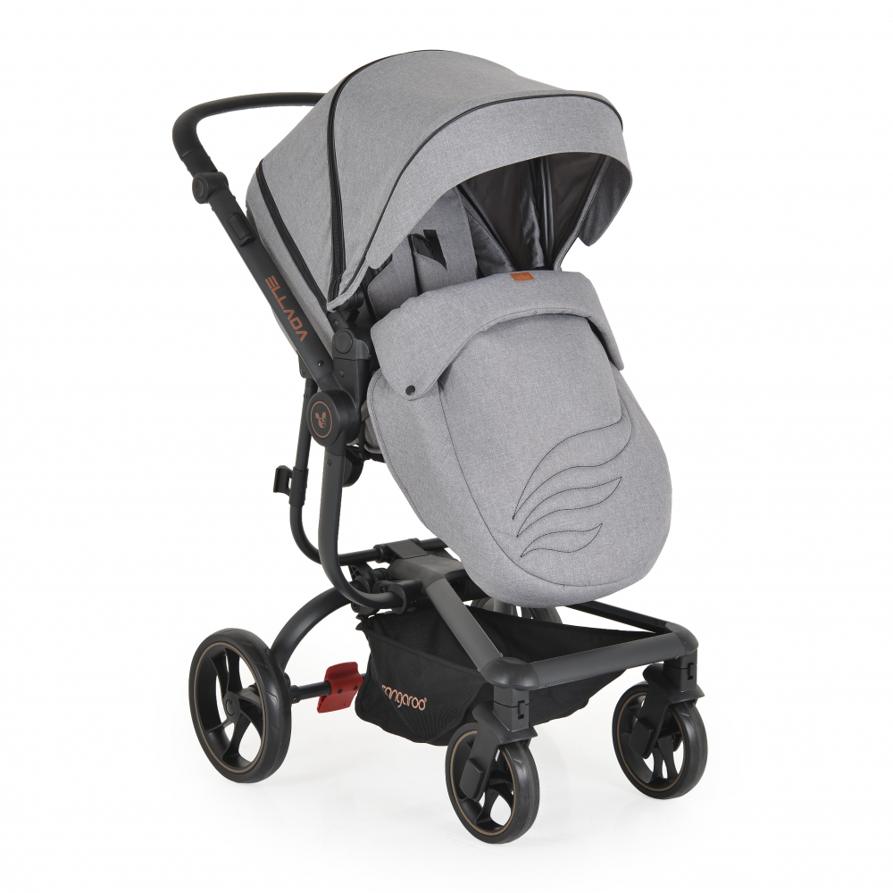 Carucior 2 in 1 Cangaroo Ellada Grey, Modular si Confortabil - imagine 4