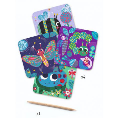Set creativ de răzuit Djeco Insecte - imagine 2