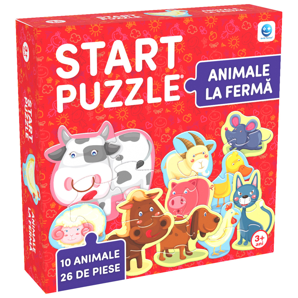 Puzzle Animale la Fermă, Smile Games, 26 Piese