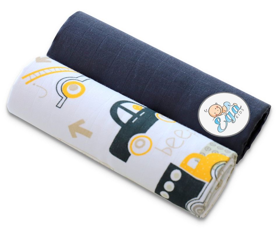 Set 2 Scutece Egakids Bumbac Moale Dark Grey - imagine 2
