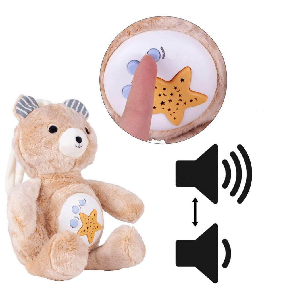 Malplay Urs Teddy cu Proiector Stele Muzical - imagine 10