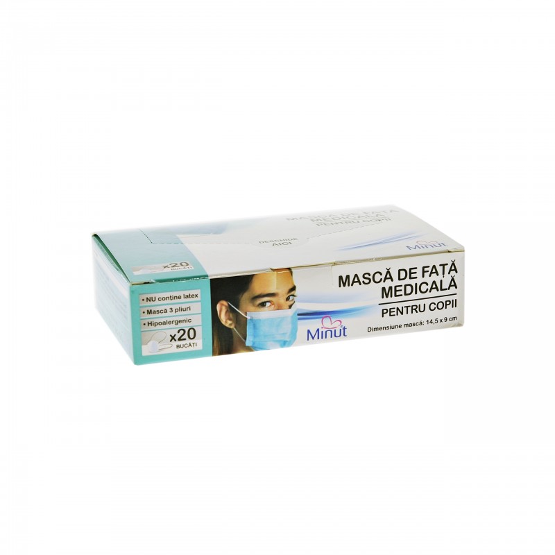Mască Medicală Copii Minut, 3 Straturi, 20 Bucăți - imagine 4