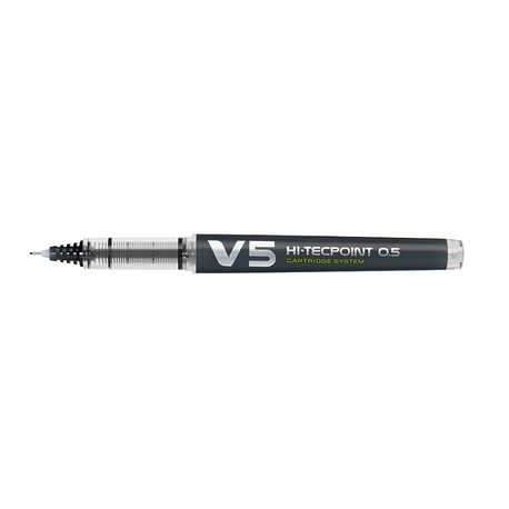 Roller Pilot V5 Hi-Tecpoint 0.5mm, Reincarcabil, Negru