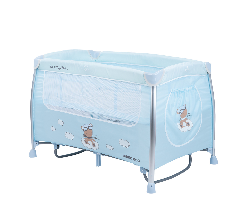 Patut KikkaBoo Dreamy Bear pliabil 2 nivele - imagine 5