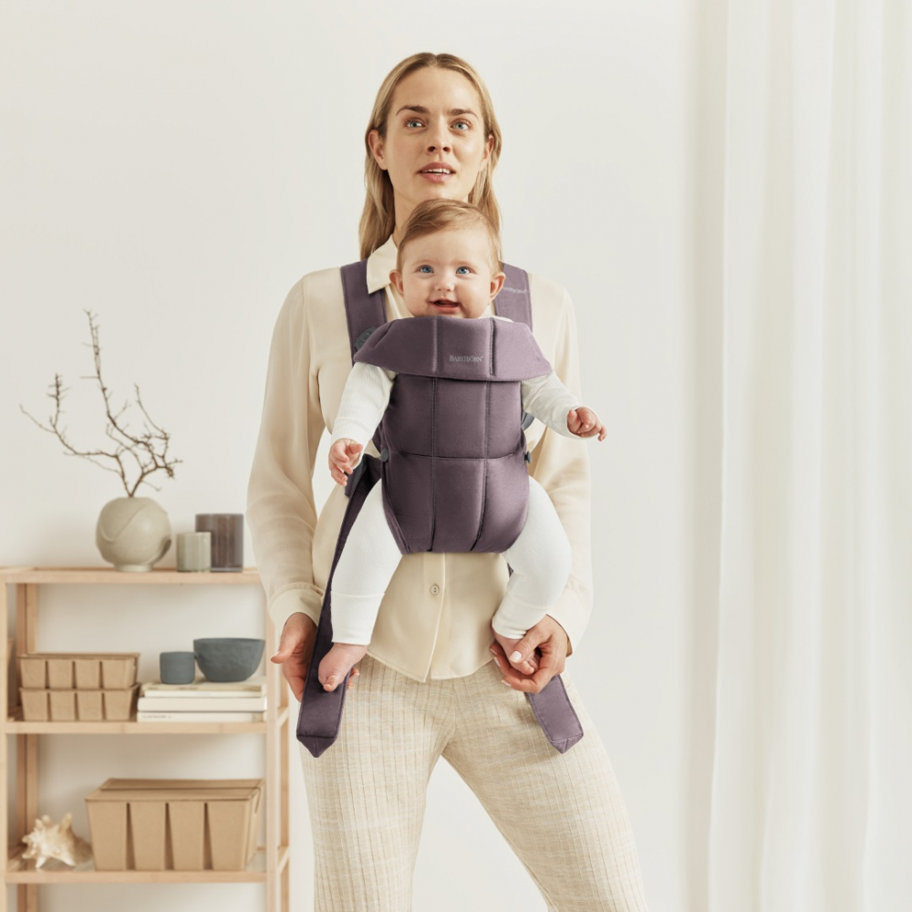 Marsupiu BabyBjorn Mini Dark Purple, Anatomic - imagine 3