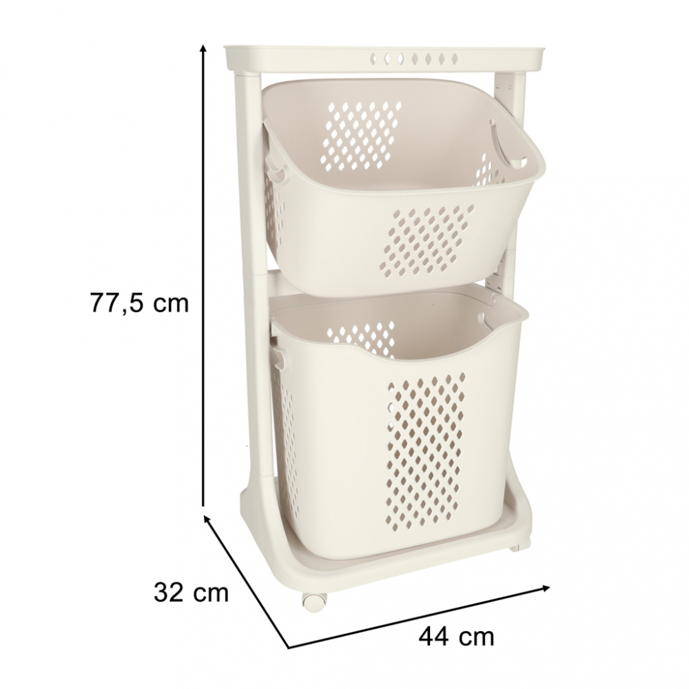 Organizator pe roti 2 cosuri Ikonka White - imagine 9