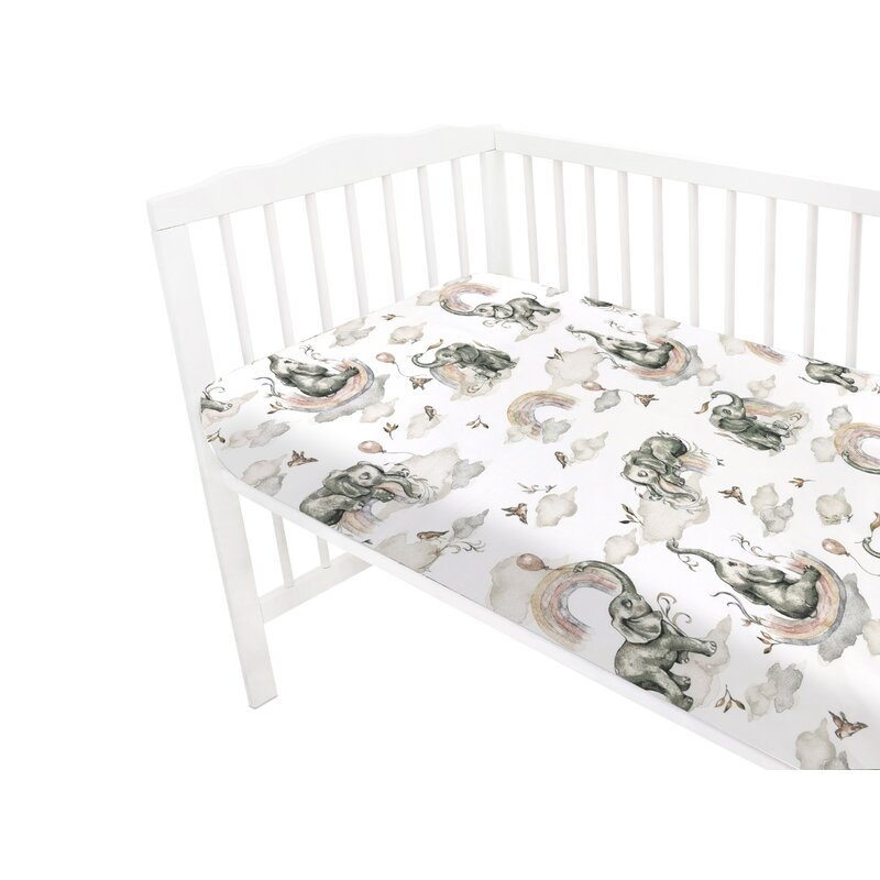 Cearceaf Patut Qmini Bumbac 140x70 cm Elephants