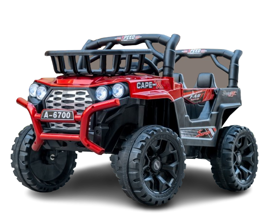 Masinuta electrica pentru copii intre 2 si 4 ani, 4x4, Kinderauto CAPE-X, 100W, 12V, scaun tapitat, rosie