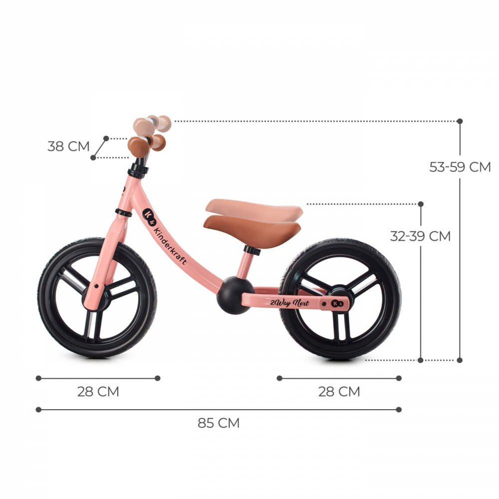 Kinderkraft 2Way Next Rose Pink - Bicicleta Echilibru - imagine 4
