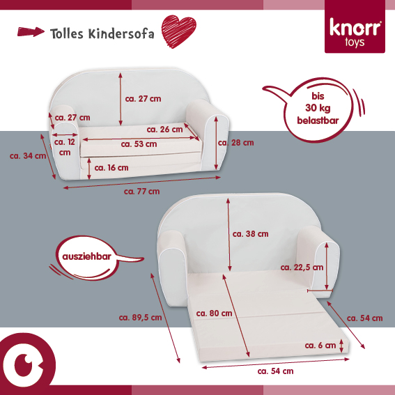 Canapea Extensibila Copii Knorr Toys | Confort & Fun - imagine 3
