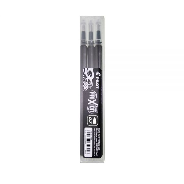 Set 3 Rezerve Pilot Frixion Ball 0.7mm, Negru