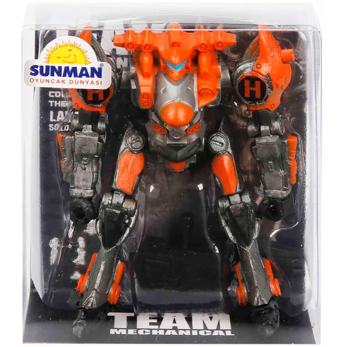 Mini Robot Portocaliu Sunman 9 cm - Figurina Joc