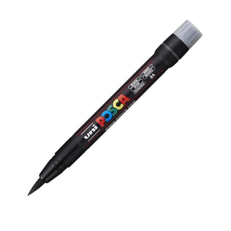 UNI Posca PCF-350 Marker Pensulă, Negru