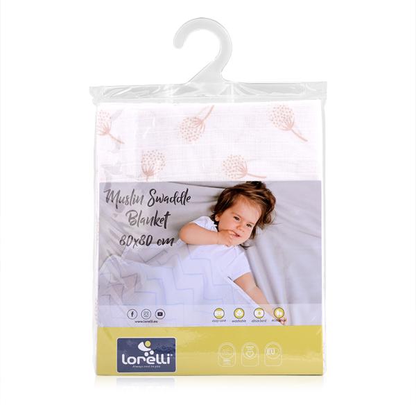 Scutec Muselina Lorelli Rose Floral 80x80 cm