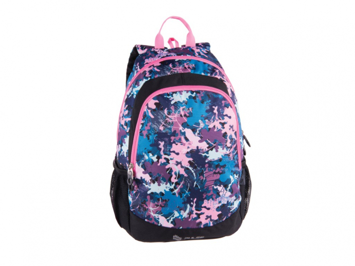 Rucsac Scoala Pink Puzzle Pulse, 4 Compartimente