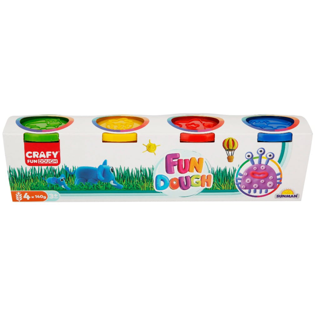 Set Plastilina Crafy 4 Culori, 560g, Modelare Creativa