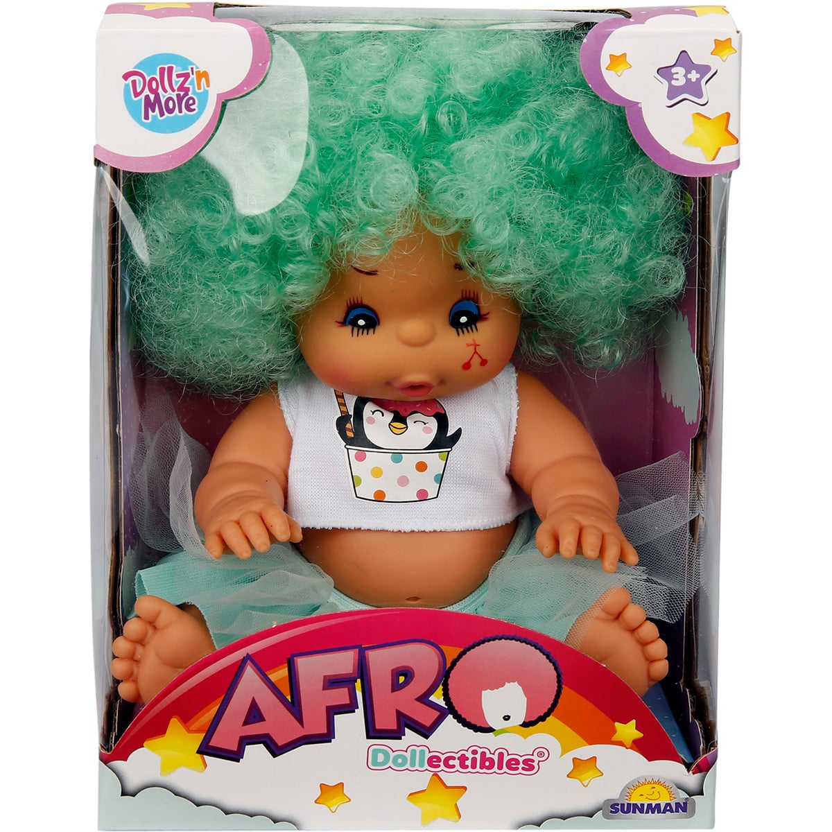 Papusa Bebelus Dollz n More Afro, 23 cm, Verde