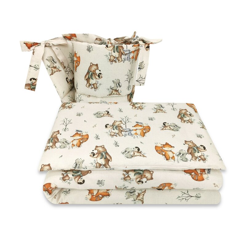 Set Lenjerie Patut MimiNu 5 Piese Bumbac 120x60 cm