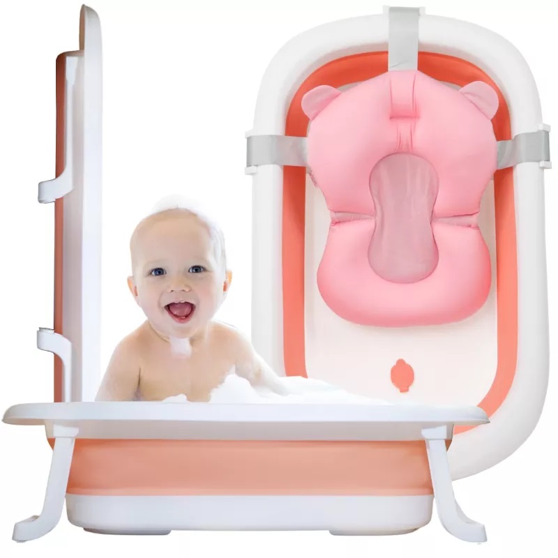 Cadita Pliabila NiceKids cu Hamac Pink