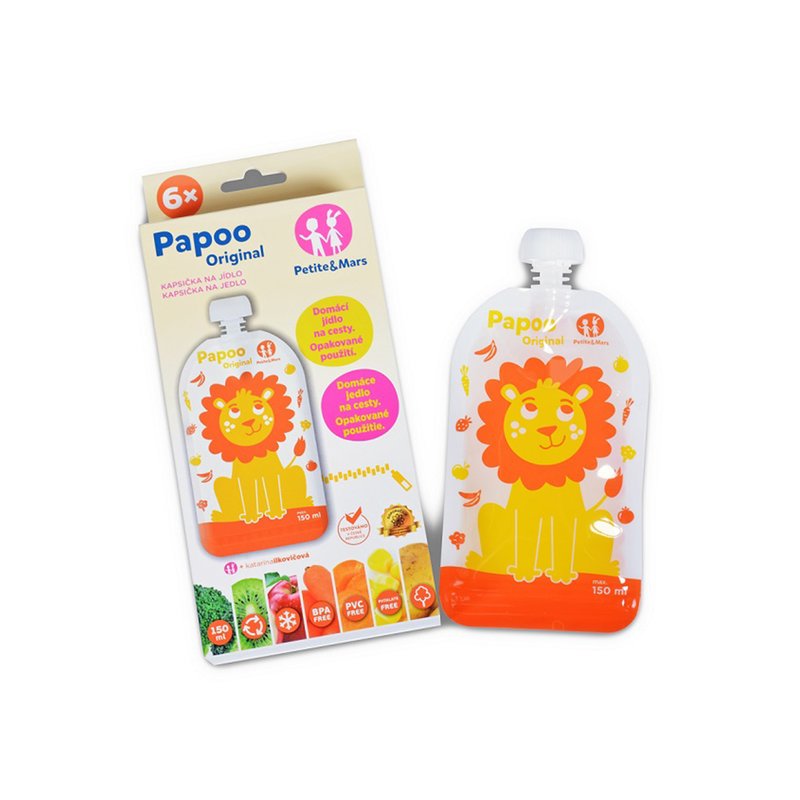 Set 6 Pungi Reutilizabile Hranire Bebe Papoo - imagine 5