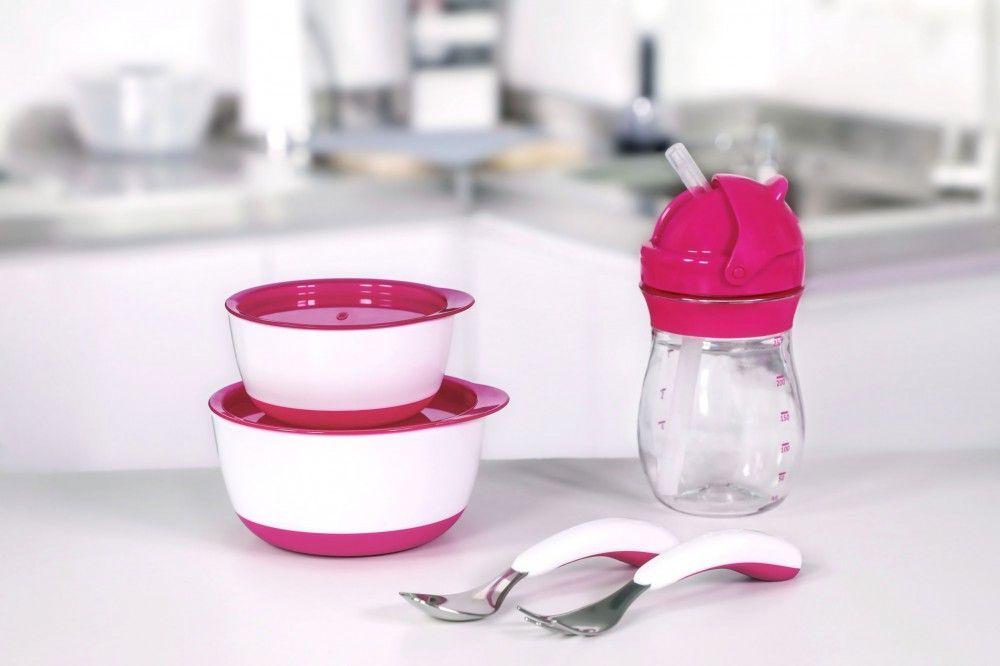 Cana Tranzitie cu Pai OXO Tot Pink 250 ml - imagine 3