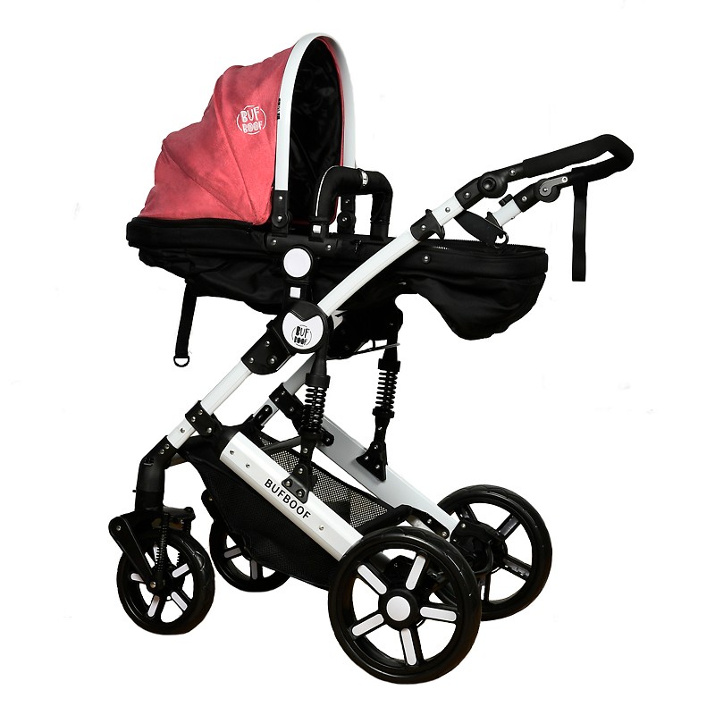 Carucior 2 in 1 Buf Boof X-2 Plus Rosu, Reversibil - imagine 7