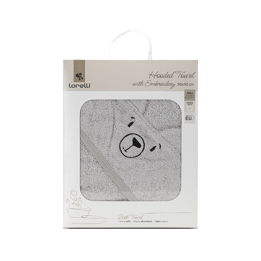 Prosop Lorelli cu glugă Soft Grey 0m+