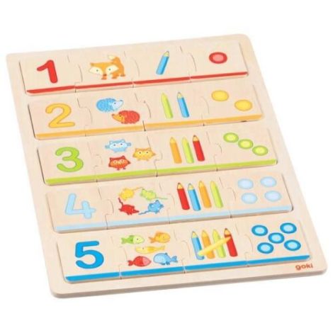 Goki Puzzle Lemn Educativ Invata Sa Numaram - imagine 2