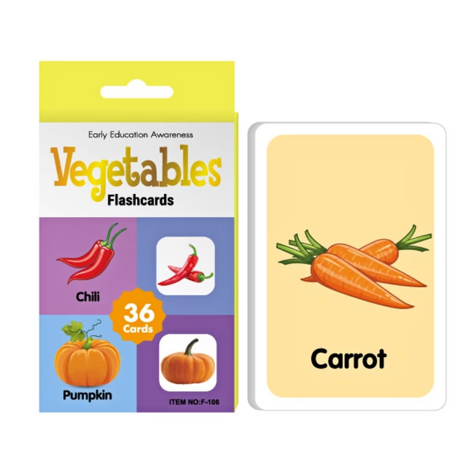 Set 36 Carduri Legume Engleza Amacs