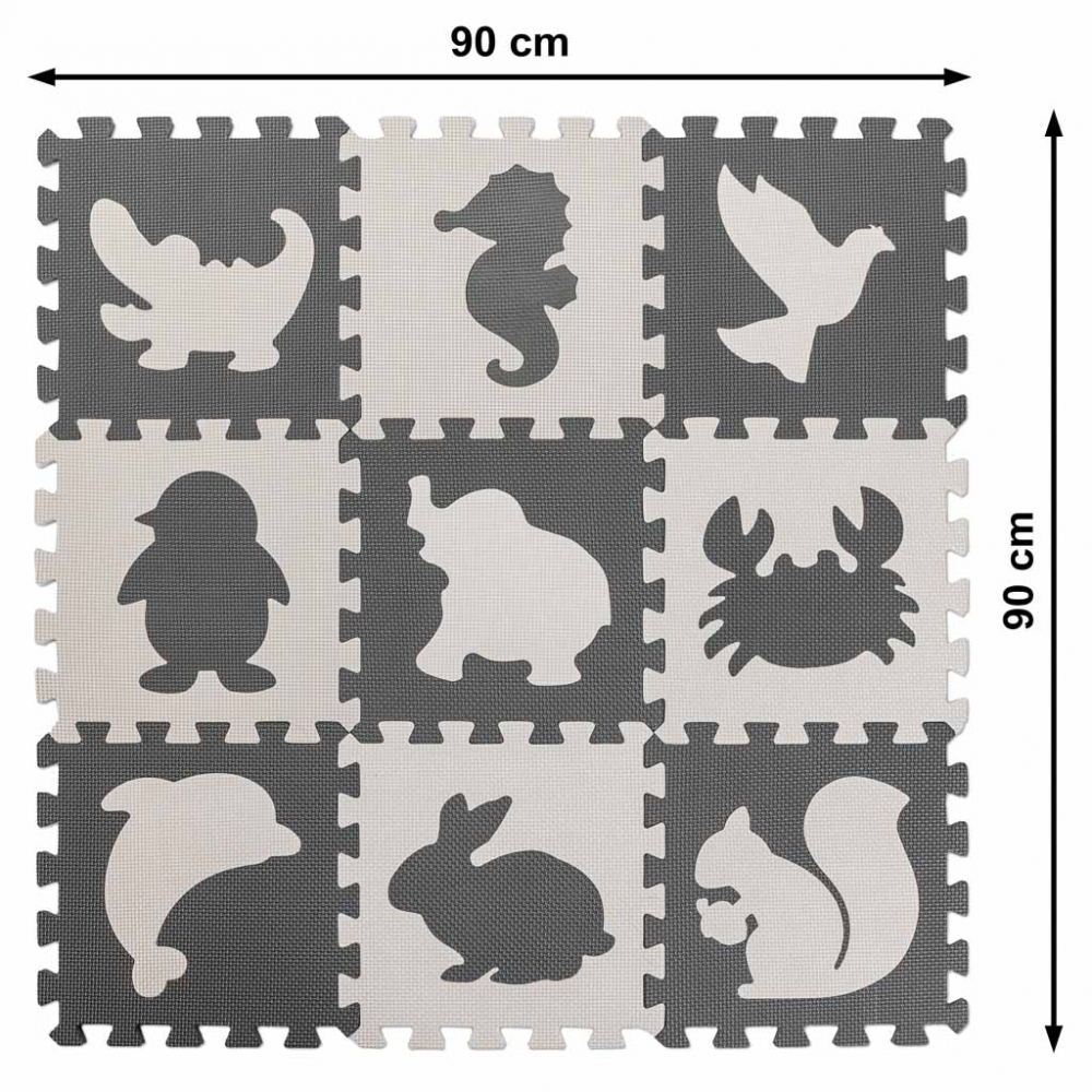 Covoras Puzzle Ikonka 9 piese - Spațiu de joacă sigur - imagine 3