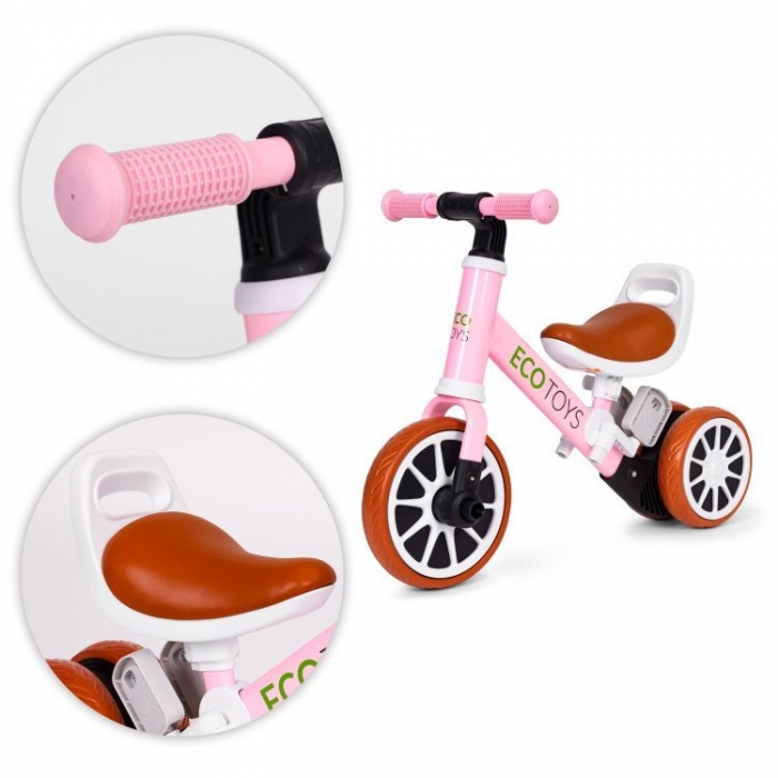 Bicicleta 2in1 Ecotoys Roz | 2-6 Ani - imagine 7