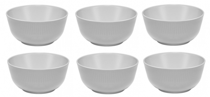 Set 6 Boluri Ipec, Ceramica Alb Mat, 14 cm