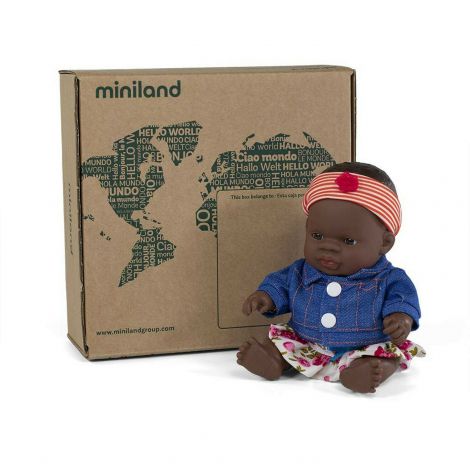 Papusa Bebelus Africana Miniland 21 cm - imagine 2