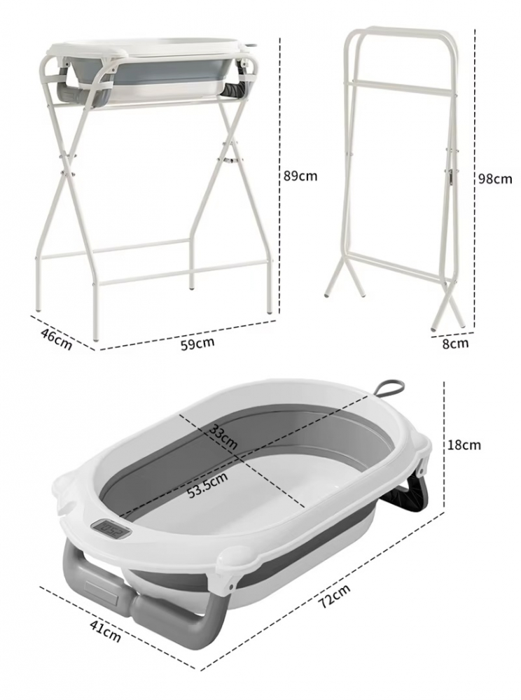 Cadita pliabila Little Mom BabyComfort 2in1 - imagine 2