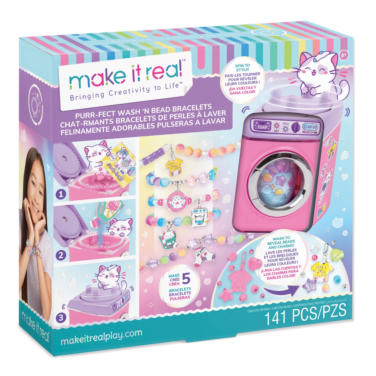 Set Bratari Make It Real Purr-fect Wash, 141 piese
