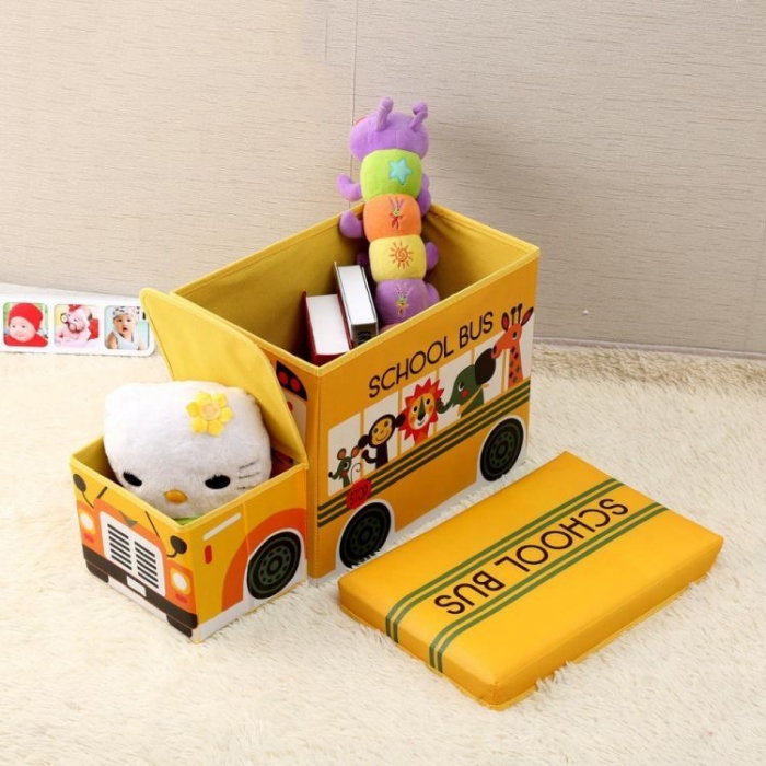 Cos Depozitare Jucării Autobuz Ecotoys - imagine 3