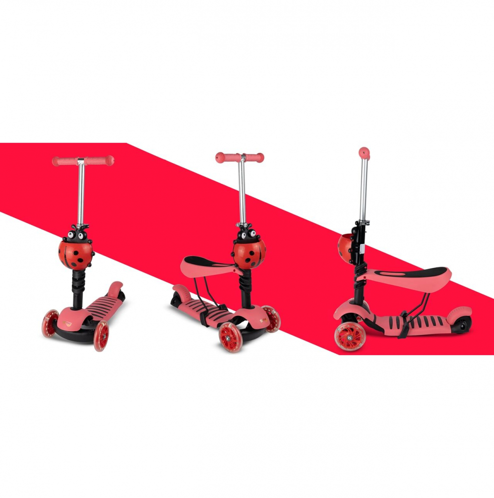 Trotineta 3 in 1 MalPlay LED Roz - imagine 5