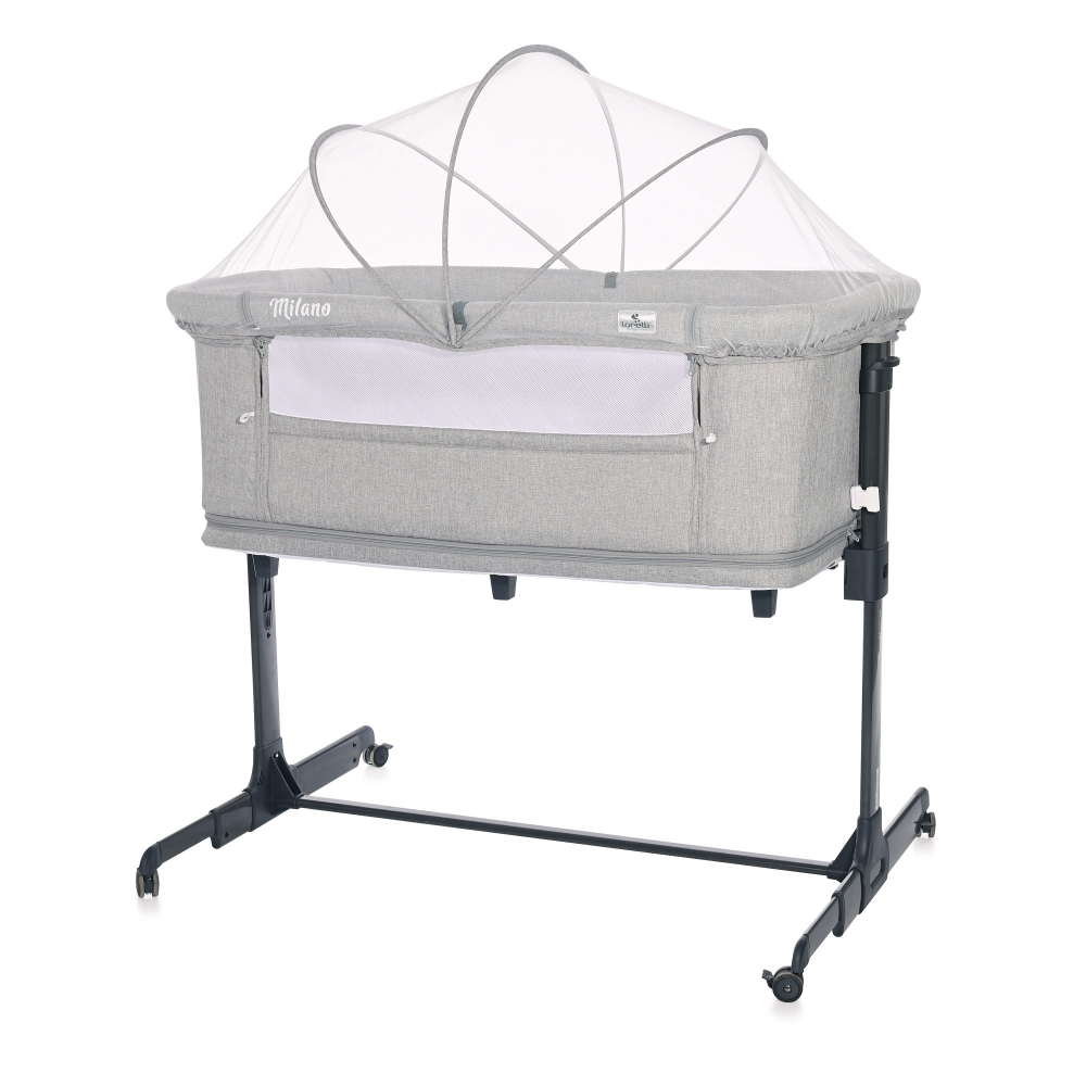 Patut Co-Sleeper Lorelli Milano Grey, Pliabil - imagine 5